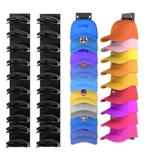 【Aesthetic Organization】2 Hat Organizer Wall Mounted Baseball Cap Rack Black or White Adhesive Mount Holds 20 Hats for Closet Door Bedroom Easy Access Display Installation#Hidden Storage  #home accessories