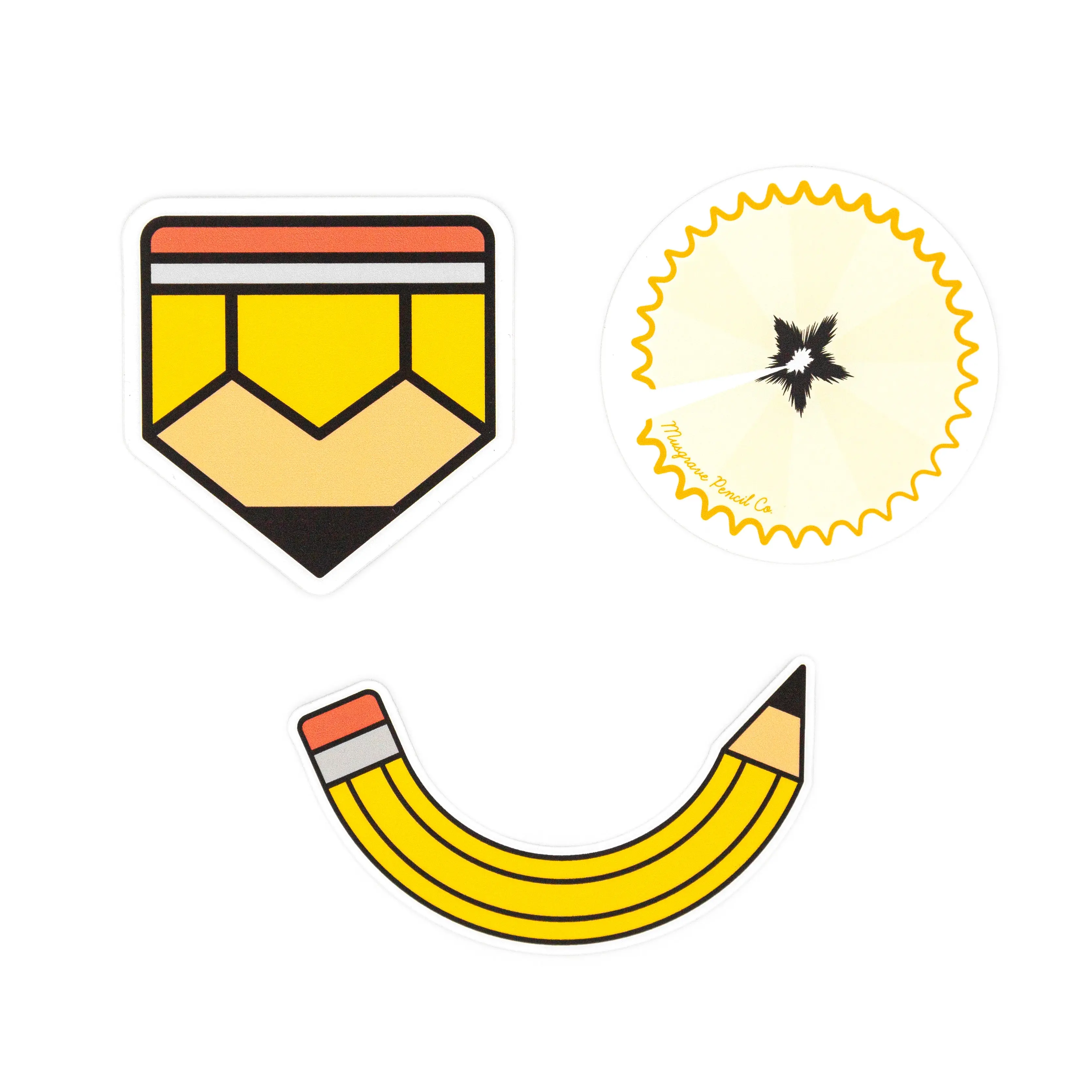 Designer Sticker Set - Pencil Nub, Smiley Pencil and Pencil Shaving!
