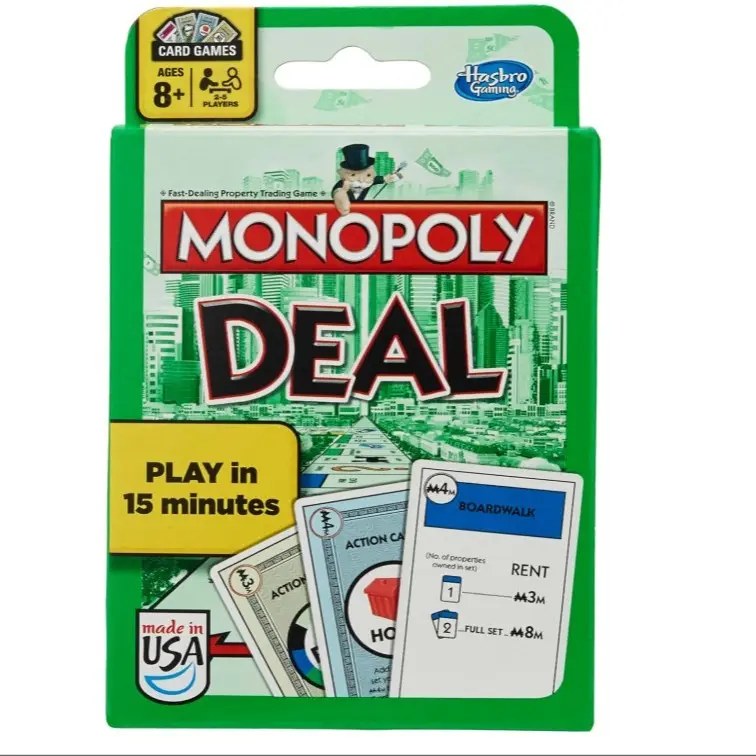Monopoly Deal Card Game | Quick-Playing Card Game | Fun Games for Families and Kids | Ages 8 and Up | 2 to 5 Players | 15 Mins. | Travel Games