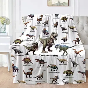 Dinosaur Print Cozy Blanket, 1 Count Soft Comfortable Warm Napping Throw, Room Decor Ideas, Sleeping Bedding Supplies for Home Office Travel, Room Accessories