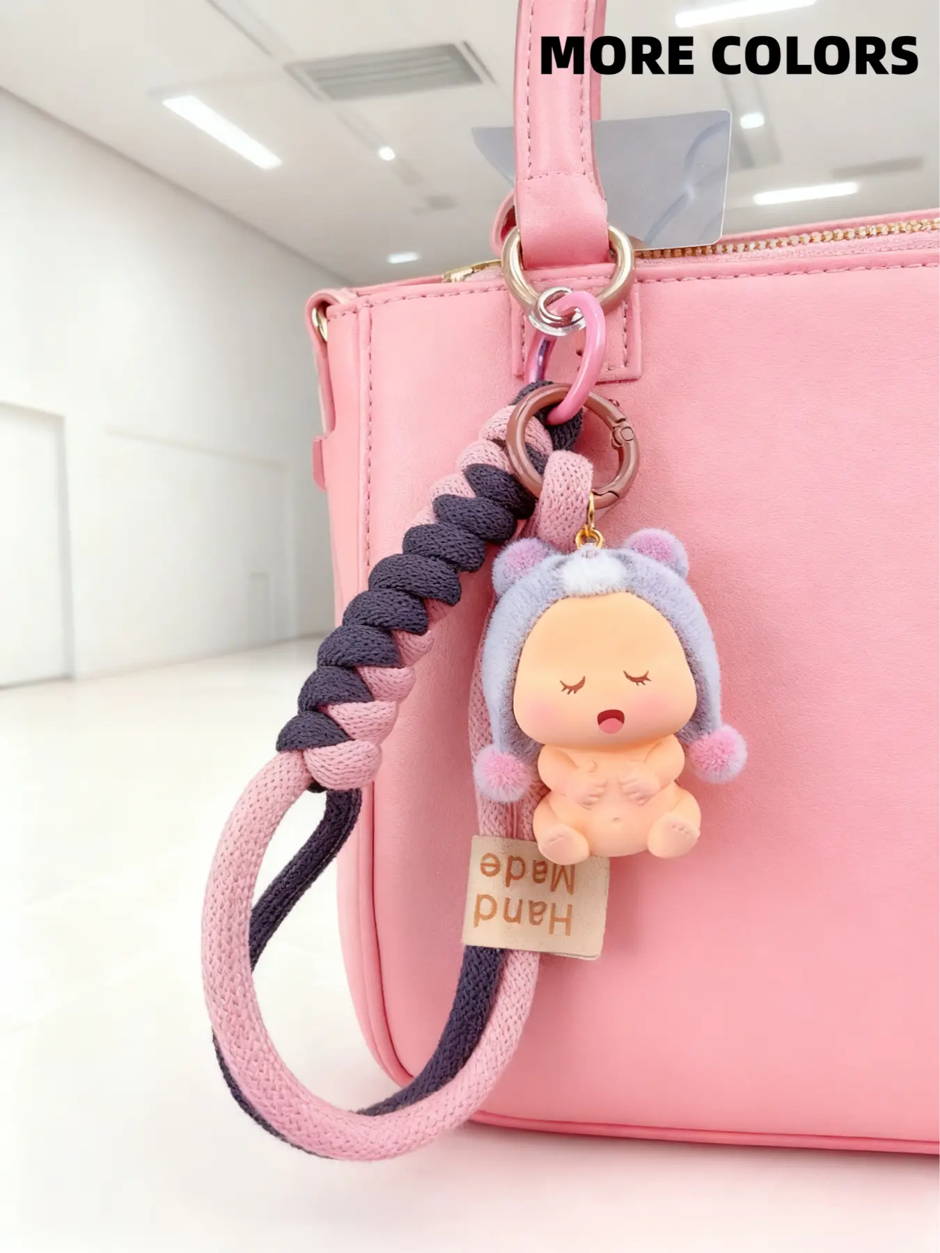 Cute Cartoon Plush Doll Keychain, Detachable Resin Keyring, Fashionable Hat Design, Women's Car Key Bag Accessory, Ideal Gift Valentine's Day,lovers, Keychain Kawaii