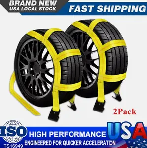 2Pcs 14-20" 10000lbs Tow Dolly Basket Straps Tire Wheel Tie Down For Car Hauler