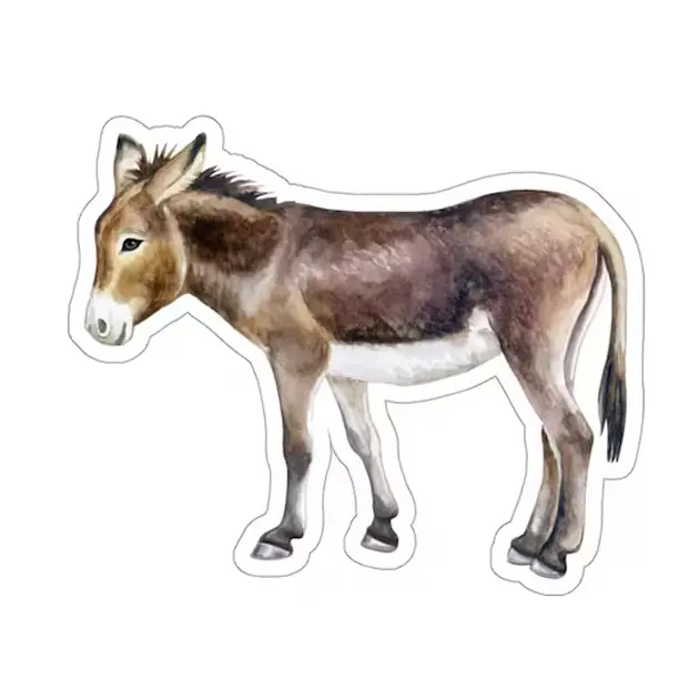 Donkey Sticker, Farm Animal Watercolor Laptop Decal Donkey Sticker, Farm Animal Watercolor Laptop Decal