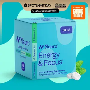 Neuro Energy Caffeine Gum for Energy & Focus - Sugar-Free with L theanine, Caffeine, Vitamin B12 & Vitamin B6 - Variety Pack