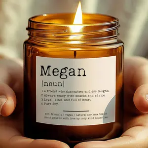 Personalized Name Dictionary Candle, Custom Best Friend Gift, Birthday Gift for her, Gift For Friend, Friendship Gift