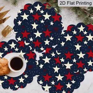 Independence Day Star Placemat Set, 4 Pieces, Kitchen Decorative Placemat, Durable Design, Perfect for Celebrations, Ideal for Home Decor, Stylish Table Setting