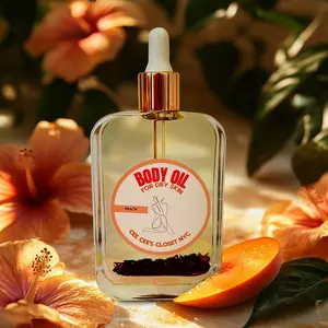 Peach Scented Dry Body Oil - Moisturizing Formula for Skin without Grease