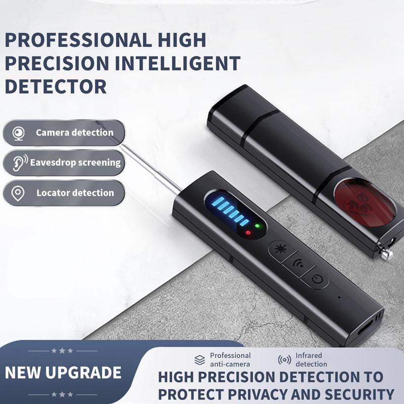 Hidden Camera detector GPS Tracker Device for Hotel, Airbnb, Travel, Car, Bathroom, Office, Wireless Signal Infrared Scanner, Anti-Positioning Monitoring, Hotel Anti-Spy Detector Security Detection Automatic Alerts Remote One Black Portable Protection