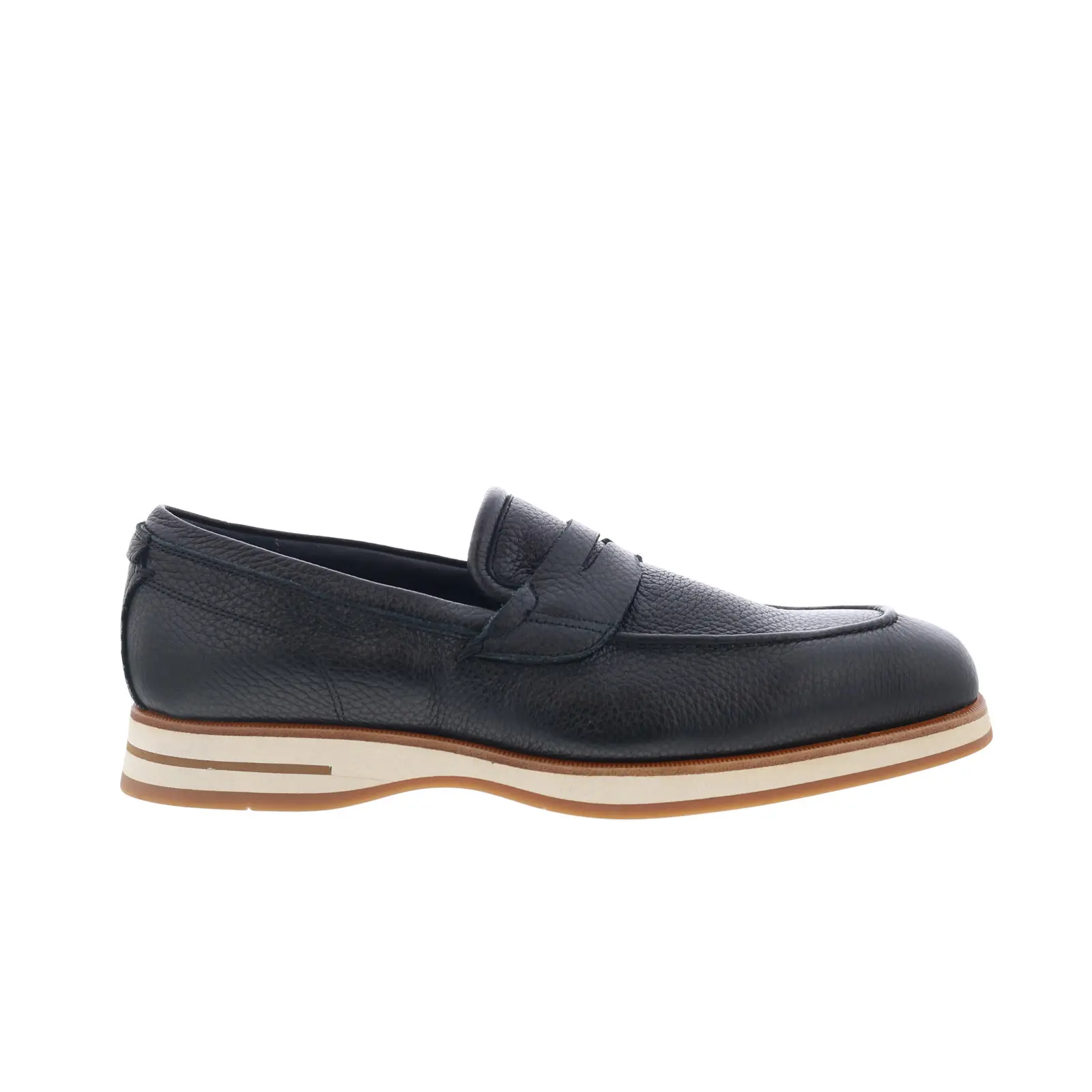 Di Bianco Brera Classic Mens Black Leather Loafers & Slip Ons Penny Shoes