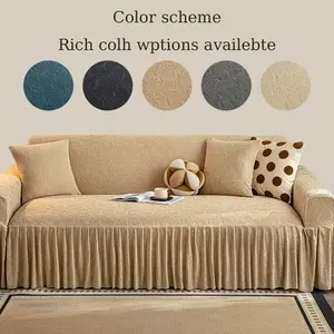Soft Stretchy Durable Fabric Sofa Cover, All-Season Elastic Furniture Protector, Dustproof Anti-Slip Couch Cover for Living Room Bedroom Office