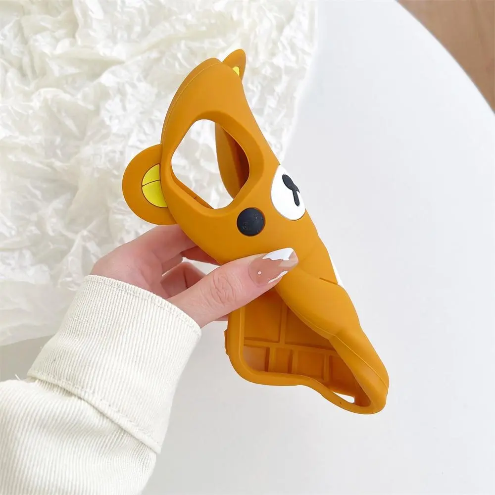 Cute Cartoon Rilakkuma Bear Silicone Soft Cover Case For iPhone 17 Pro 16 15 14 13 12 11 Pro Max Mini Plus Xs XR 5 6 7 8 Plus