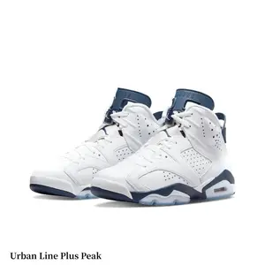 White & Midnight Navy Mid-Top Retro Basketball Sneakers | Streetwear Shock-Absorbing Athletic Shoes