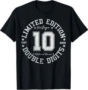 Official Double Digits 10 Year Old Gifts 10th Birthday 2015 T-Shirt