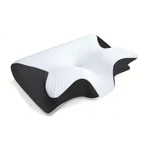 1Pc Memory Foam Cervical Pillow, 2 in 1 Ergonomic Contour Orthopedic Pillow for Neck Pain, Contoured Support Pillows,Neck Pillow Does not apply