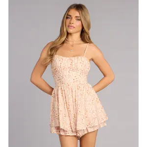 Sweet Daydream Floral Print Skater Romper