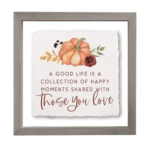 Sincere Surroundings 10" Good Life Pumpkin Floating Frame Art