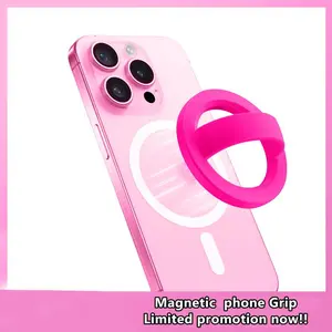 Magnetic Phone Grip Detachable Phone Holder,Silicone Soft MagSafe Loop Grips AccessoriesSmartphone Mount Cellphone Stand
