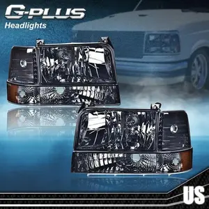 Amber Corner Headlights Headlamps New Fit For 92-96 Ford F150 F250 F350
