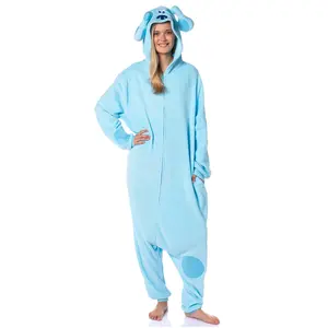 Nickelodeon Mens' Blue's Clues Character Hooded Union Suit Costume Sleep Pajama For Adults