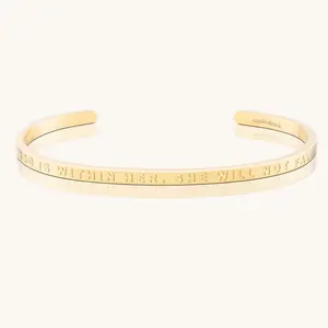 "God Is Within Her She Will Not Fall" - No Ink Faith Inspired MantraBand Jewelry for Women Inspirational Bracelet