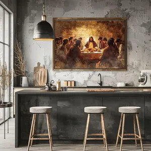 [UNFRAMED] Jesus and His Disciples The Last Supper Art Poster, Jesus Wall Art, Bible Wall Art Poster, Christian Wall Art Poster, Easter Wall Art Poster, Catholic Wall Art Poster