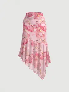 Women's Asymmetrical Skirt, Bowknot Design, Renaissance Style Long Pants, Autumn Wedding Guest Dress, Party Dress, Elegant Office Commute Skirt