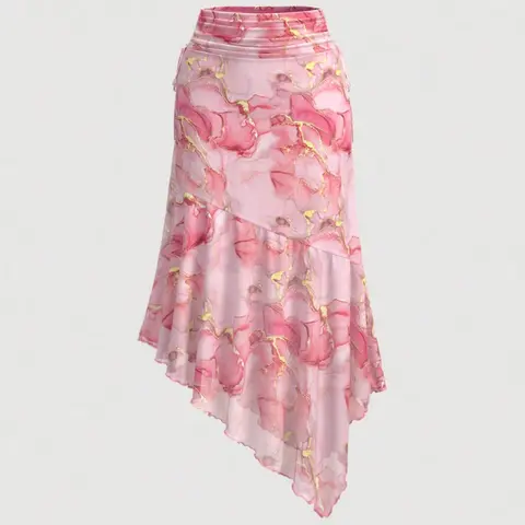 Women's Asymmetrical Skirt, Bowknot Design, Print, Renaissance Style Long Pants, Autumn Wedding Guest Dress, Party Dress, Elegant Office Commute Skirt, Formal Elegant Skirt, Formal Fashion Skirt