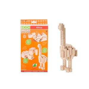 Eco-bricks Wooden Bricks 3 in 1 - Africa Set - Natural, Sustainable & Guided STEM Craft