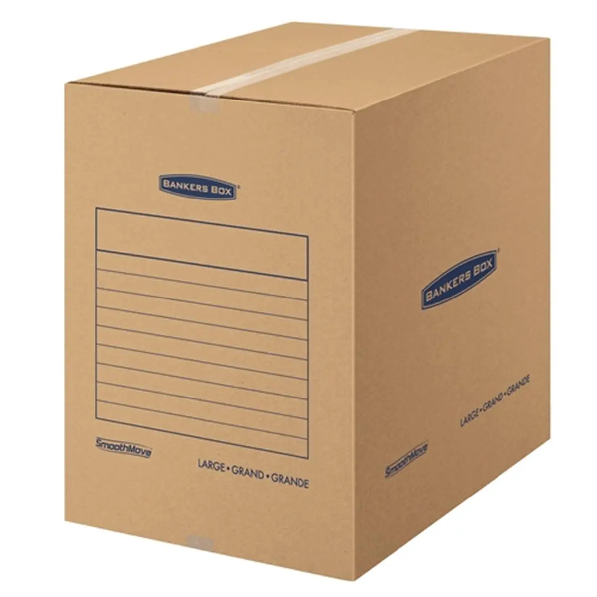 Fellowes Mfg. Co. FEL7714001 Basic Moving Box - Large, Envelopes & Postal Supplies Package Delivery Box, 32 ECT B-Flute Kraft Corrugated Board, Pre-Printed for Easy Labeling
