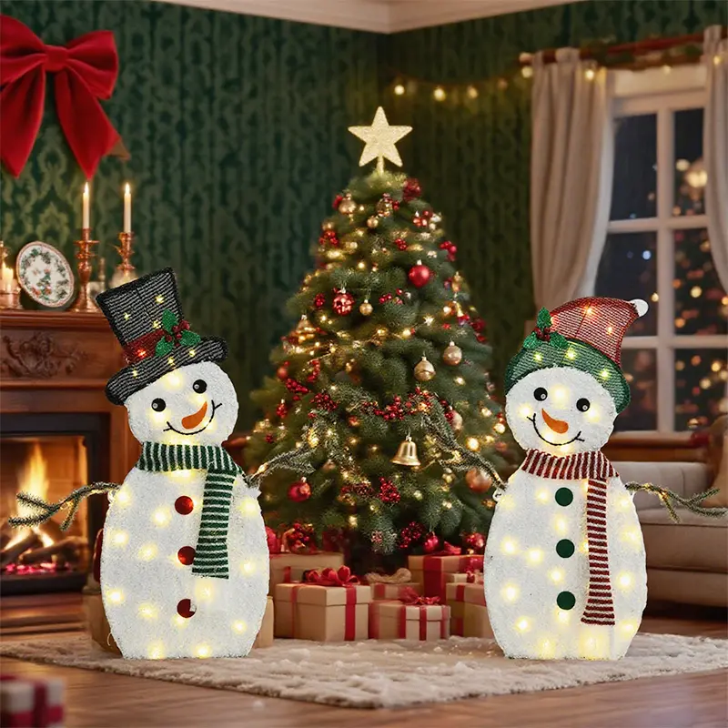 30"32"H Heart-shaped Snowman Christmas Warm Light Decorative Lamp - Soft Light Ambient Lamp for Holiday Home & Christmas Indoor-Outdoor Decoration Inflatable Santa with String Lights patio path