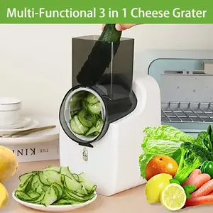Vegetable Cutter, Cheese Shredder, Multi-Function Chopper, Electric Multi-Purpose Cyclone Vegetable Slicer, Home Kitchen Gadget, Hands-Free Food Prep Tool, Storm-Level Shredder/Slicer/Dicer, 3 Interchangeable Blades, Ideal Gift for Cooking Enthusiasts