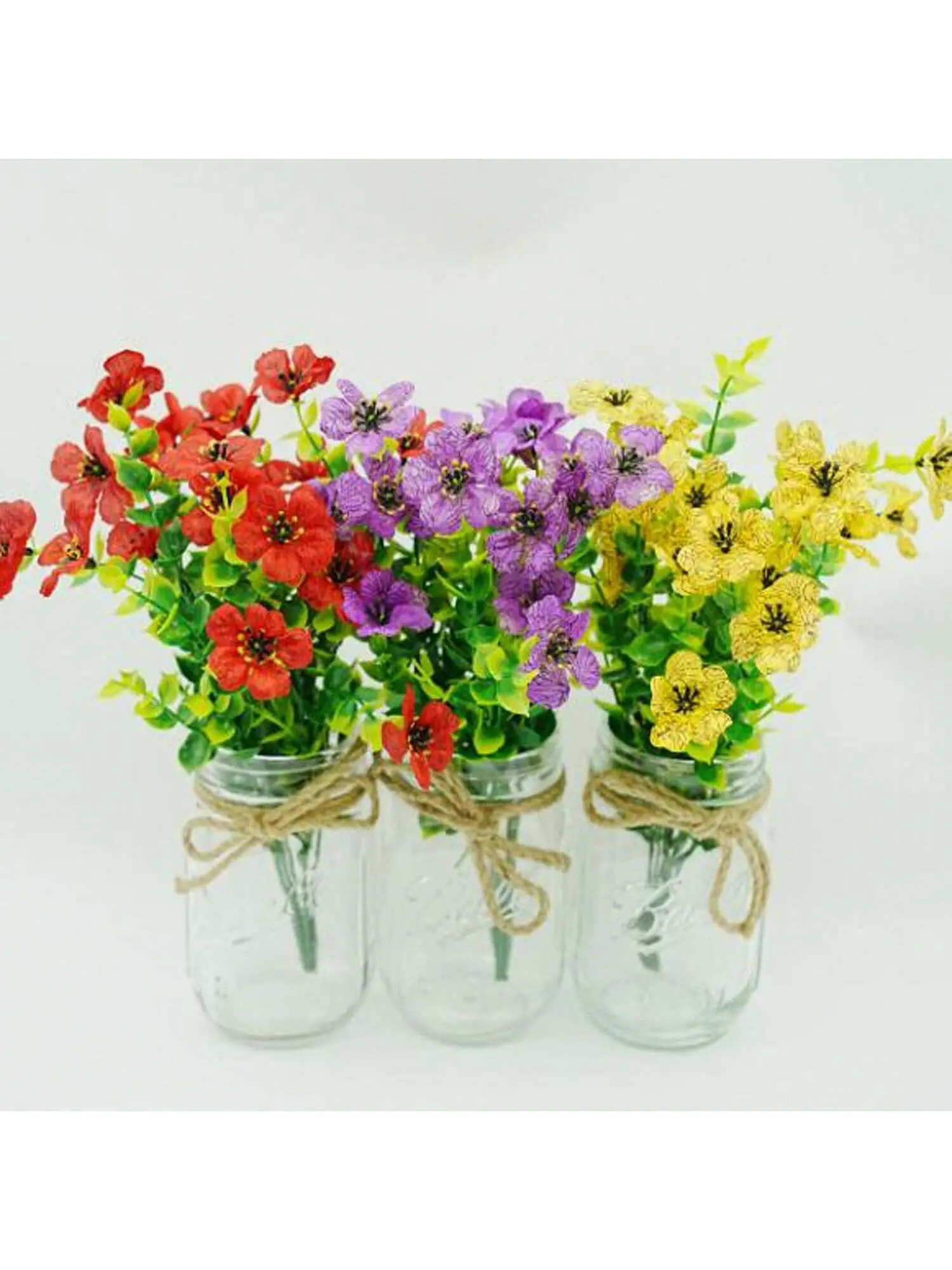 Jar Lights Table Centerpiece Decoration 6-Piece Set Silk Cloth Glass Mason Jar Desktop Decoration Jar Colorful Daisy 6 Pcs Painted Mason Jars Colored Painted Mason Jars Decorative Mason Jars Centerpiece For Table Glass Decor