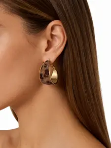 Soft Furry Leopard Hoop Earrings with Gold Edge, Minimalist Chic Design, Perfect for Daily & Party Wear, Trendy 2026 Jewelry