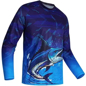 Fishing Shirt for men Long Sleeve, Fishing Jerseys Fish Tshirts - Breathable, Cooling, Light-Weight summer clothes sports tee sportswear fishing clothing