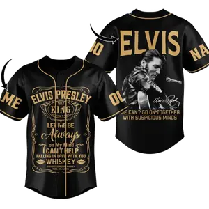 Elvis King Of Rock N Roll Personalized Baseball Jersey