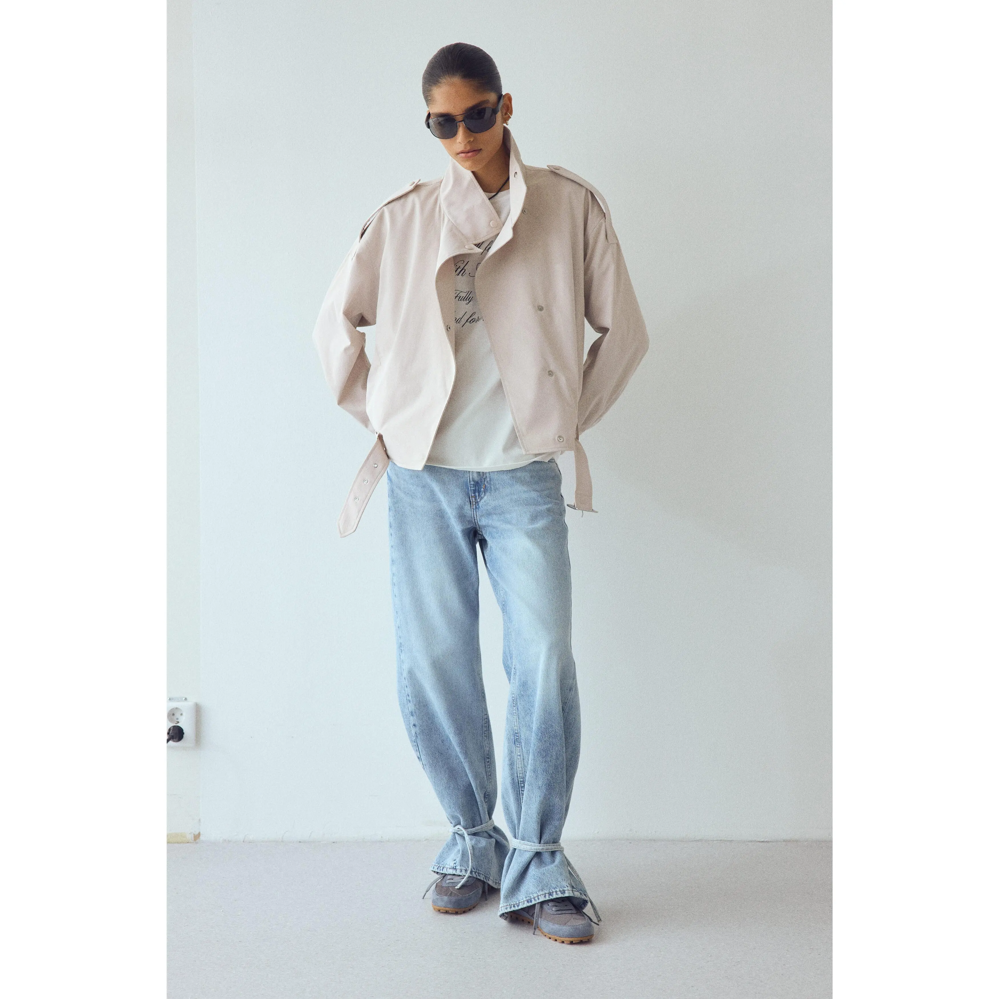 H&M Oversized belted jacket