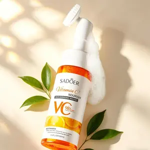 SADOER Vitamin C Gentle Foaming Facial Cleanser, Natural Orange Extract, Moisturizing Face Wash, 150 mL Daily Cleansing