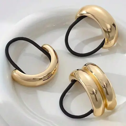 Women's Metal Hair Tie Set, Elegant Style Fashionable Hair Accessories for Women & Girls, Minimalist Headwear Suitable for Thick Hair, Hair Style Accessory