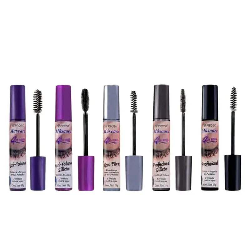 Prosa Viral 4 in 1 Mascara Collection - Professional Silicone Brush for Natural Lash Definition & Longer Length - Makeup