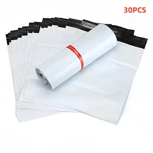 30-Pack Waterproof Shipping Bags, 25x35cm Self-Adhesive Plastic Mailer Pouches, Envelope Style Packaging for Delivery and Storage