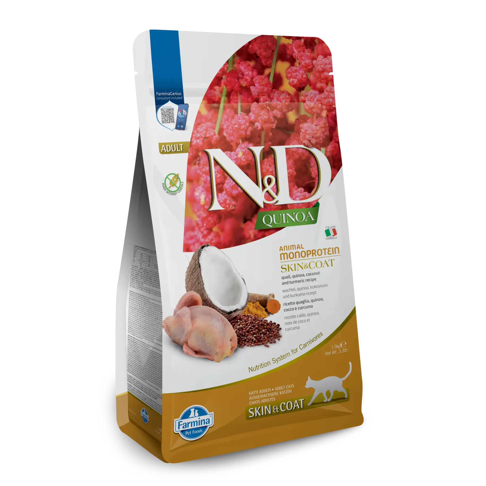 N&D Quinoa Feline Skin & Coat Quail