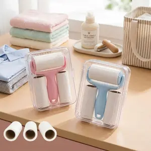 Convenient Mini Dust Removal Roller Set (1 Handle + 3 Refills) – Strong Adhesive for Pet Hair & Lint – Easy, Reusable, No Electricity – Lightweight, Portable – Perfect for Clothes, Carpets