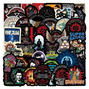 50pcs Classic TV Show Supernatural Stickers Waterproof PVC Skateboard Luggage Snowboard Motorcycle Bottle Funny Sticker Kids Toy