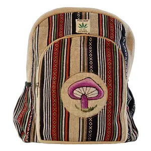 Hemp Mushroom Embroidered Baja Backpack