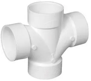 PVC004280800HA PVC-DWV Double Sanitary Tee, 2 in.