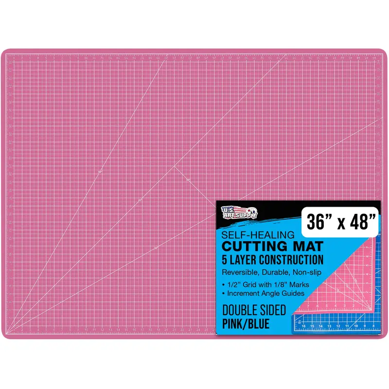 36" x 48" Self-Healing Cutting Mat 5-Ply - Double-Sided Pink/Blue Craft Mat, Non-Slip Cutting Mats for Crafts, Sewing, Quilting, Scrapbooking