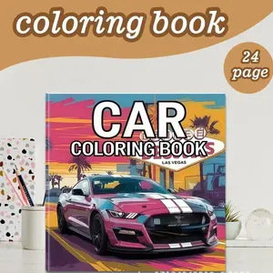 Las Vegas Car Coloring Book, Theme for Car Enthusiasts, Kids, Teens, Race Cars, Las Vegas City Elements, Stress Relief, 24 Pages