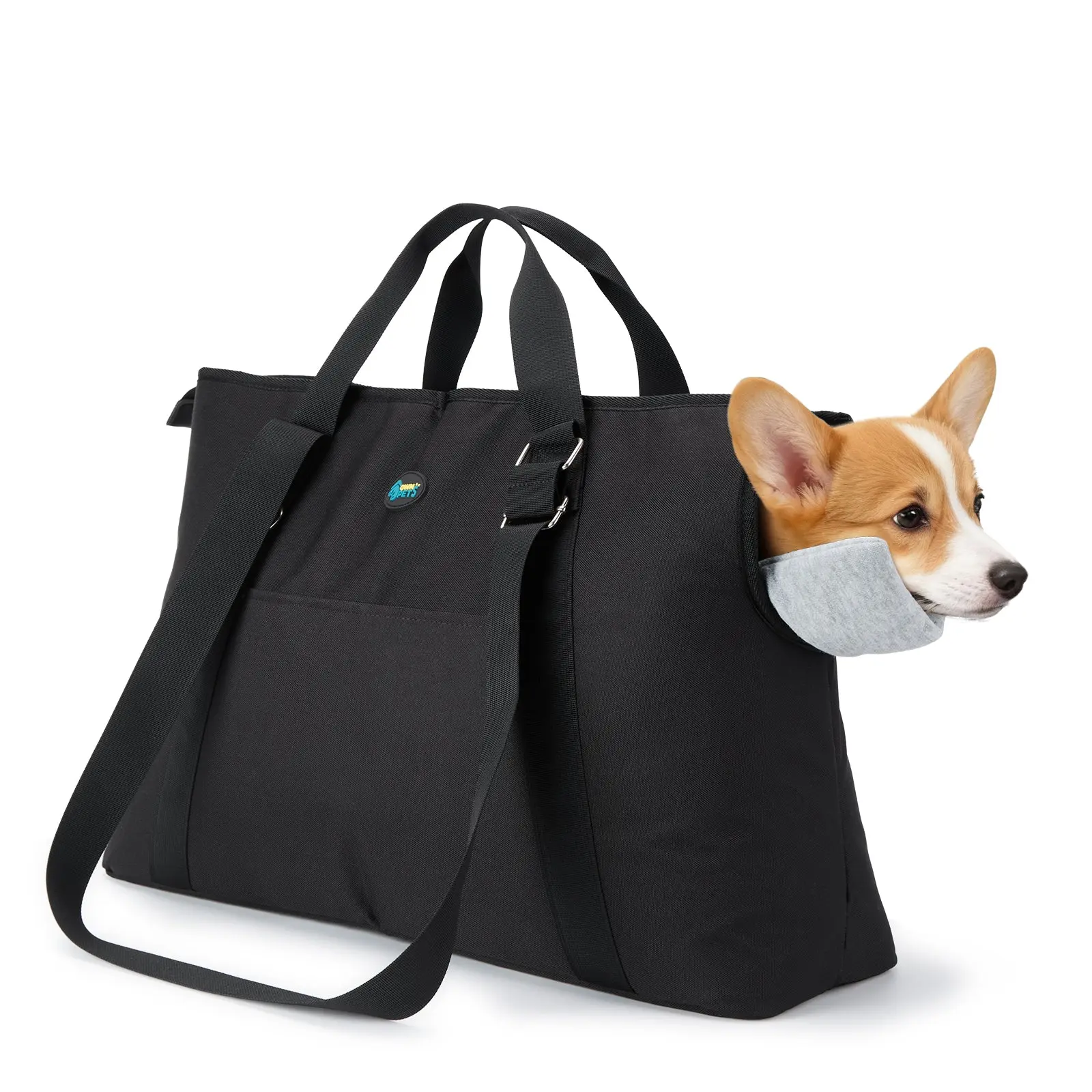 Ownpets Large Oxford Fabric Airline-Approved Backpack Pet Carrier for Cats, Dogs - Soft-Sided Flying Travel Bag with Warm Padding, Safety Tether, Top Handle, Animal Carrier