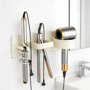Wall-Mounted Bathroom Hair Tool Organizer, Durable Aluminum, Large Capacity, Space-Saving, Modern Style, Perfect for Holidays Gifts