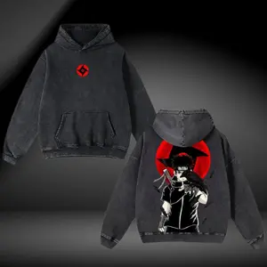 Uchiha Crow Hoodie | Sharingan Ninja Pullover | Darkcore Anime Streetwear | Itachi x Shisui Inspired Fit | Red Moon Genjutsu Grunge Style